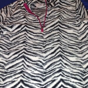 Danskin Black and White Zebra Print Pullover